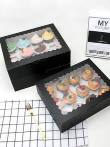 2pcs/5pcs Cupcake Boxes, Multi-Cavity Takeout Containers For Cupcakes, Tarts, Pastries, Picnics, Gatherings, Party Food Packaging - View 10