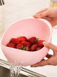 1 pieza Colador multifuncional - Lavadora de verduras 2 en 1, lavadora de arroz, colador y recipiente para frutas apto para fregadero de cocina, colador para lavar arroz, preparación de ensaladas y escurridor de pasta, accesorio de cocina, herramienta de cocina esencial, regalo, almacenamiento de cocina ahorra espacio, idea de regalo de cocina navideña - Multicolor - Ver 15