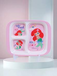 1pc Disney Cartoon Three Compartment Plate, Family Dinner, Birthday Party Plate, Easy To Carry Outdoor Melamine Tableware - Multicolor - View 13