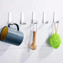 Bộ 5 móc treo tường tự dính dễ lắp đặt - Móc treo khăn và áo khoác tiết kiệm không gian, thiết kế hiện đại, làm bằng nhựa, thích hợp cho phòng tắm, phòng ngủ và sắp xếp nhà cửa, móc treo đa năng. - Nhiều màu - Xem 2