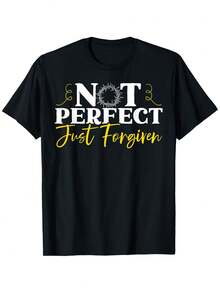 Not Perfect Just Forgiven Religious Pastor Christian T-Shirt - Black - View 1
