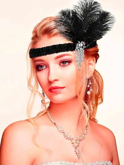 1pc 1920s Style Headband, Vintage Accessories For Women, Single Party, Masquerade Ball, Bridal Wedding, Holiday Festival Costume Headpiece
