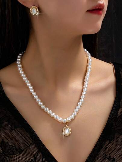 3 件套优雅时尚简约仿珍珠项链，精致百搭，适合女性日常佩戴或送礼