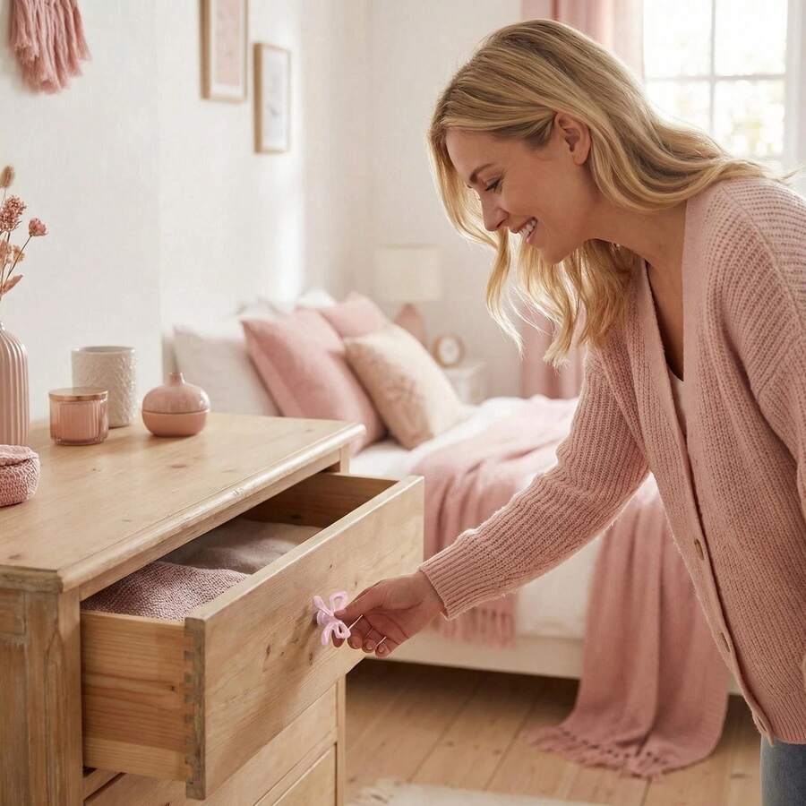 Pink Bow Drawer Pulls For Princess Nursery & Kids' Furniture - A - View 1