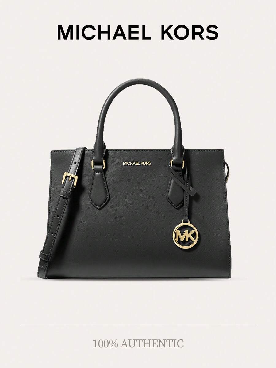 Michael Kors Sheila Medium Satchel, Tote Bag Shoulder Bags For Women,Bags For Women With Adjustable Leather Straps And Gold-Tone Hardware,Fashion Luxury Stylish Handbag Bag For Women,2026 Valentines Day Gift For Her,Shopping Travel School Office - 黑色2 - 查看 1