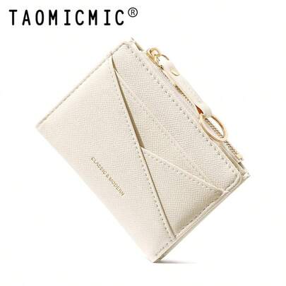 New Women Wallet & Key Chain Asymmetrical Design Ultra-Thin Portable Bifold Zipper Coin Purse For Women Wallet Mini Wallet Purse Wallet Small Wallet Cute Wallet Keychain Wallet Fall Money Wallet Autumn