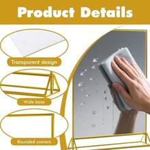 Bộ 6 giá đỡ trưng bày bằng acrylic, khung ảnh hai mặt màu vàng 5x7 inch, giá đỡ thẻ số bàn dọc màu vàng, giá đỡ thực đơn số bàn cho đám cưới, văn phòng, nhà hàng, tiệc tùng. - Vàng T - Xem 11