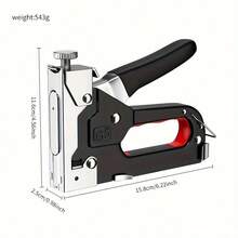 4-In-1 Heavy-Duty Indoor Binding Nail Gun, With Manual Adjustable Power, Suitable For Woodworking, Handicrafts, Fine Woodworking, And DIY Decoration Purposes. - Black - View 2