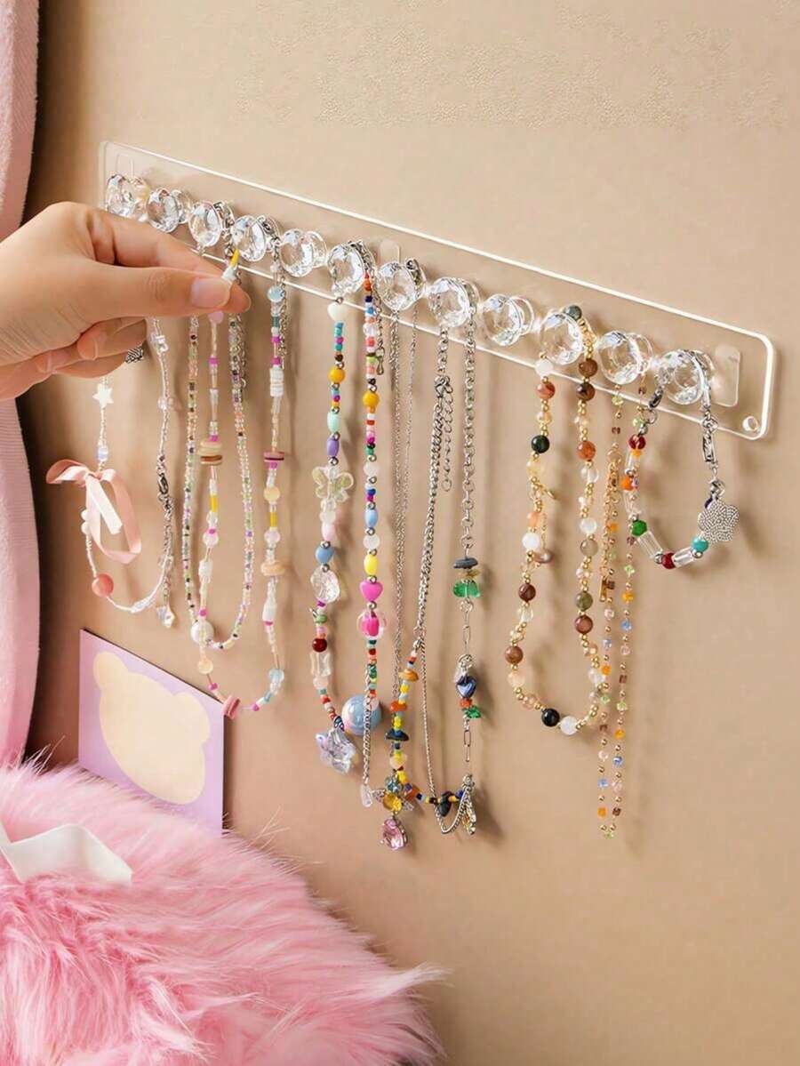 1个透明首饰收纳盒，适用于项链、手链、耳环和戒指 - 彩色 - 查看 1