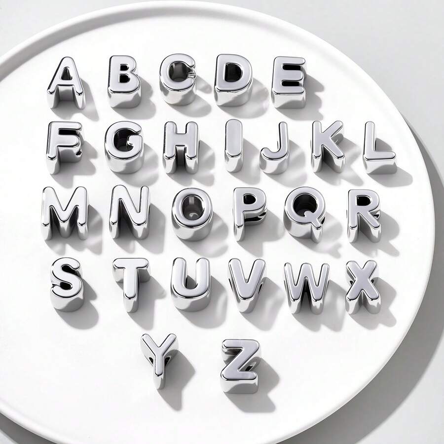 5Pcs Acrylic Beads Letter Beads DIY Keychain Phone Chain Jewelry Making Supplies - Alphabet Beads - View 1