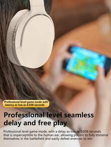 Auriculares inalámbricos con chip Jerry 5.3, batería de larga duración, compatibles con PC/iPad/smartphones, para música y juegos inalámbricos - Caqui - Ver 5