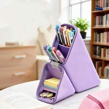 Creative Hollow Soft Silicone Pencil Case, Dual-Use Desktop Student Simple Pencil Bag, Rhombus Zipper Silicone Stationery Storage Bag, Stationery Pencil Pouch - Silicone Pen Case - View 9