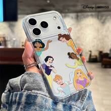 Miniso Disney Princess Group Wave Design Phone Case Suitable For IPhone 17/17 Pro/17 Pro Max/17 Air/16/15/14/13/12/11/X Series Iphone 17 Pro Max Case Iphone 17 Pro Case Iphone 17 Case Stocking Stuffers The Girlfriend - Clear - View 4
