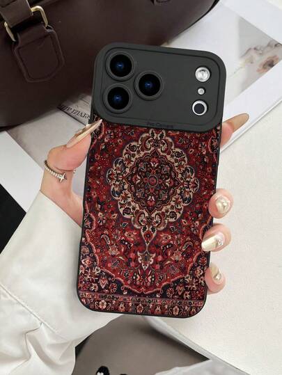 时尚、流行、个性化、传统波斯地毯风格，饰以精美花卉图案，设计主题奢华防震美观可爱手机壳，镜头凸起保护，兼容 17/17Pro/17Pro Max、16、15、14、13、12、11 Plus/Pro Max 及系列，以及 Galaxy S/A 系列，复活节、圣诞节、万圣节礼物/生日礼物，送给女朋友、男朋友、朋友或自己。
