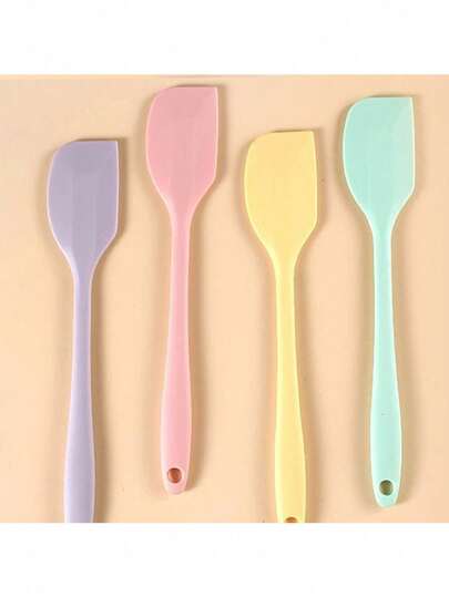 4/2/1pcs Cream Spatula, Mayonnaise Knife, Butter Scraper, Baking Tools, Multi-Color Silicone One-Piece Small Scraper, Kitchen Spatula, Cooking, Easy To Clean, Suitable For Mother's Day, Home, Restaurant, Dessert Shop, Kitchen Baking Tool Set, Chocolate, Kitchen Accessories, Cake Spatula & Scraper, Gift For Mother's Day Kitchen Cooking