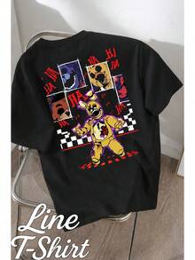 FNAF T-Shirt - Video Game, Fear, Horror, Suspense, Animatronic, Geek, Unisex, Men's/Women's, 100% Cotton, Top Premium Streetwear, New Release, Immediate Shipping, Various Colors!! - 黑色 - 查看 1