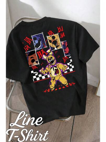 Camiseta Fnaf Jogo Videogame Medo Terror Suspense Animatronic Geek Unissex Masculino Feminino 100% Algodão Top Premium Streetwear Lançamento Envio Imediato Varias Cores!!