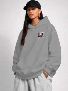 Oversized Sweatshirt L.A Los Angeles City Unisex Ref4723 - 灰色 - 查看 4