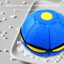 SKYQITIAN LED Light Up Flying Saucer Ball, Stomp Deformation Bounce Ball, Foot Stomp Pop Jump Bouncing Ball, 2-In-1 Deformable Flying Disc Ball Toy With Flashing Lights, Indoor Outdoor Sports Play Toy For Kids Boys Girls, Parent-Child Interactive Activity Toy For Backyard Garden Park Play,  Soft Material Anti-Fall Durable Bounce Toy, Creative Sensory Toy For Children's Coordination Training, Ideal Gift For Birthday Christmas Halloween Thanksgiving New Year Easter Children's Day Holiday, Kids Outdoor Recreation Interactive Play Ball Toy - 6 đèn - quả cầu đĩa bay màu xanh lá cây - Xem 4