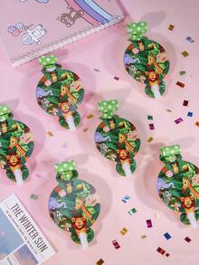 12/18pcs Party Atmosphere Props, Animal Pattern Blow Dragon, Suitable For Birthday Party, Family Gathering - Animal - View 4