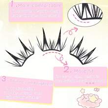 LIMEIKAI 60pcs Natural Curved Glue-Free Antler False Lashes - Ultra-Fine & Flattering, Great For Beginners & Family Gatherings - View 9