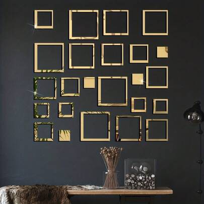 OUTANA Un conjunto de 24 espejos modernos y minimalistas de diseño en forma de corazón y hexagonal, con adhesivo autoadhesivo y removible, en colores dorado, plateado y negro. Perfectos para decoración casera DIY y pegatinas artísticas para paredes. Estos espejos de pared a prueba de agua, resistentes a la humedad y fáciles de limpiar tienen un diseño de despegar y pegar, lo que los hace ideales para decorar paredes con espejos en salas de estar, cocinas, dormitorios, dormitorios universitarios, baños, aulas y otros espacios.