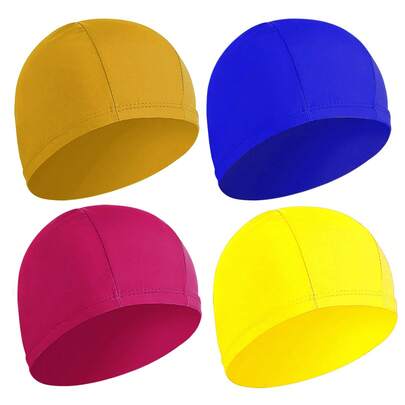 1顶高弹力面料泳帽，保持头发清洁透气，长发/短发适用，舒适弹力面料泳帽批发，适合女性、男性、儿童，均码