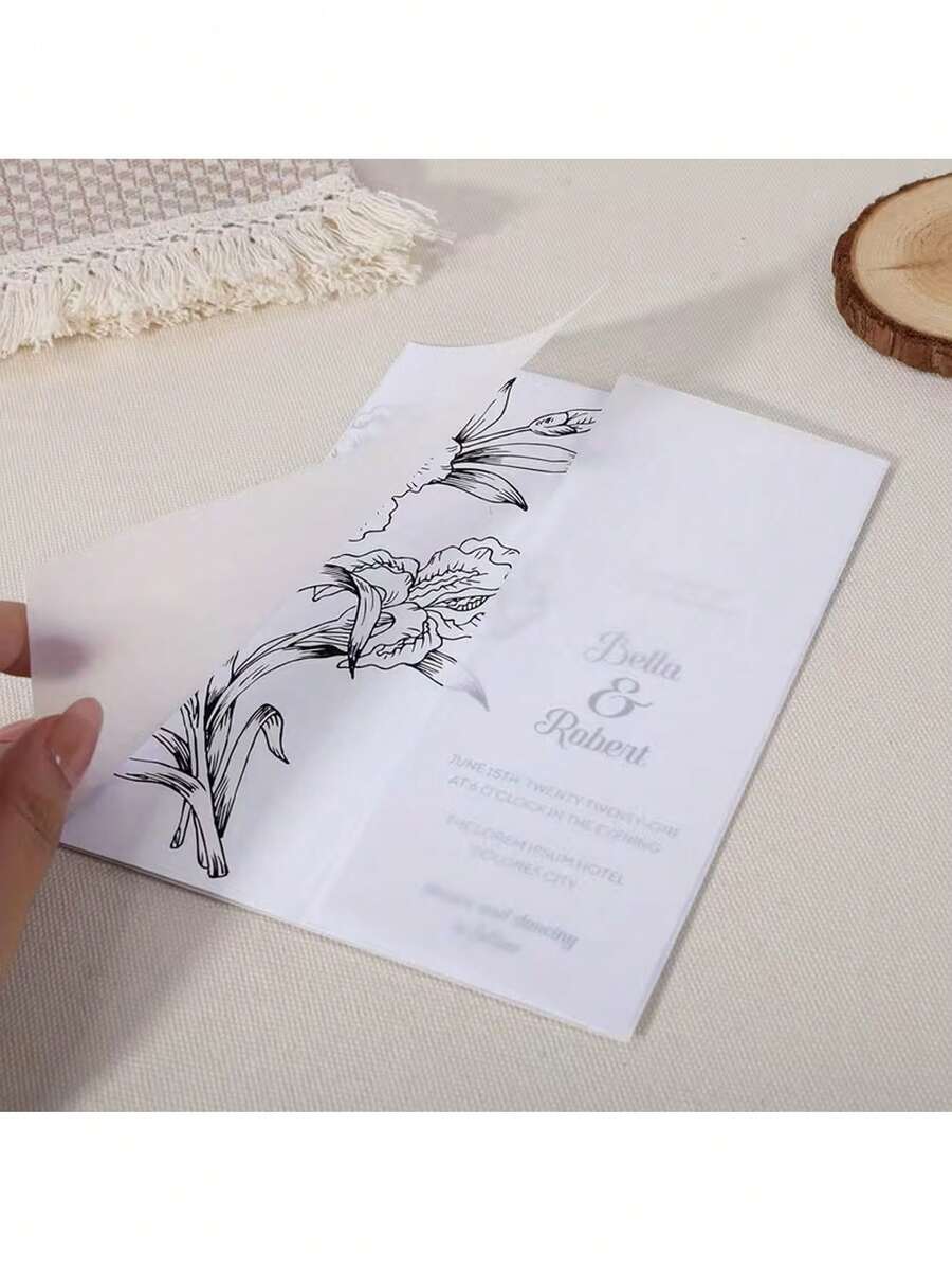 10pcs Blank Wedding Envelope Covers, Transparent Paper Invitation Envelope Liners, Ideal For Wedding Invitations, Cards, Envelopes, Parties - Multiple Styles - View 1