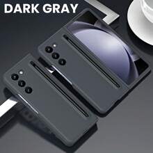 Galaxy ZFold3/ZFold4/ZFold5/ZFold6/ZFold7 Phone Case With Stylus Pen, Matte Texture Material Protective Cover, Minimalist Elegant Design, Integrated Pen Slot, Fashion Versatile Case - Multicolor - View 31