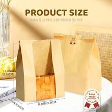 Large Sourdough Bread Bags With Window 25PCS Bakery Packaging Bags For Homemade Bread Storage Gift Giving Includes 25 Seal Stickers 13.7x8.3x3.5in - 1 - View 3