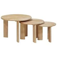 CROISSANCE Tavoli da Caffè Nido 3 pcs Nero Legno di mango massello - nero - Visualizzare 3
