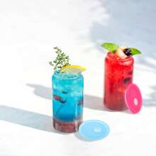 4/8pcs Reusable Plastic Cups With Plastic Lids And Straws, Beer Can Shaped Plastic Cups, Suitable For Whiskey, Iced Coffee, Tea, Soda, Cocktails, 16oz Capacity, Transparent - Multicolor - View 2