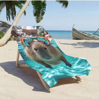 1pc Digital Printed Beach Towel - Super Absorbent & Ultra-Fine Fiber, Modern Knitted Fabric, Ideal For Summer Beach, Swimming And Camping, Beach Mat Modern Beach Towel Ultra-Fine Fiber Material