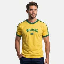 Brazil Shirt Embroidered Without State - World Cup Fan - Without State - Yellow - View 2
