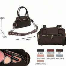 Bolso de Mano y Bandolera 2 en 1 con Correa Ancha Ajustable, Diseño con Múltiples Bolsillos de Cuero PU, Bolso Elegante Ejecutivo de Gran Capacidad para Oficina Uso Diario y Viajes Bolso de Mano Bolso Tipo Boston uso diario de moda - Café - Ver 3