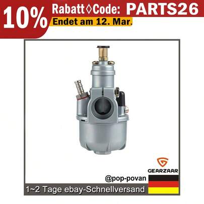 Vergaser 15mm kompatibel mit Puch Maxi Aleta pequena Sport Vergaser Motorrad