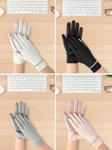 1 đôi găng tay nữ không ngón, nhẹ, chống tia UV, chất liệu lưới thoáng khí, thích hợp cho lái xe và sử dụng màn hình cảm ứng, mùa xuân/hè. - A - Xem 13