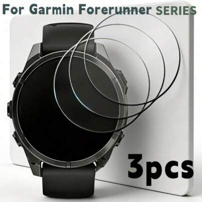 3pcs Screen Protector (Transparent), Suitable For Forerunner 245/225/255/255S, Watch Screen Protector, Made Of Tempered Glass Material, High Transparency, 9H Hardness, Smooth, Waterproof Watch Display Screen Protector - Anti-Scratch, Bubble-Free Installation.