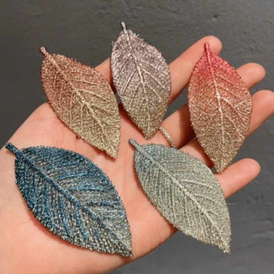 5pcs Leaf Shaped Hair Clips, Women Hair Accessories - Multicolor - View 1