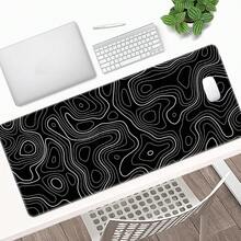 Artistic Curved Extra Large Mouse Pad, Gaming Desk Mat, Big Keyboard Pad, Washable, Rubber Non-Slip Bottom, Stitched Edge, Gift Mouse Pad, Desk Protector, Study Pad, Multiple Sizes Available, Computer Keyboard Mat, Laptop Pad - Artistic Curves In Black - View 6
