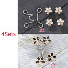 2/4/6Sets Jeans Waist Adjuster Buckle Waist Tightening Tool Elastic Button Waistband Size Adjustable Tightening Accessory - A - View 26