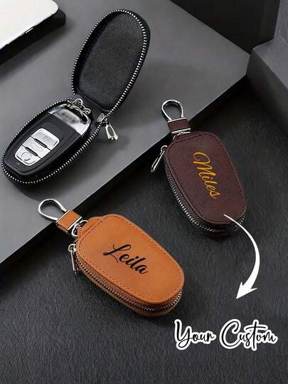 Túi đựng chìa khóa xe hơi có thể tùy chỉnh, Túi đựng chìa khóa bằng da PU có khóa kéo, Túi đựng chìa khóa di động, Tùy chỉnh tên của bạn, Túi đựng chìa khóa xe hơi cá nhân hóa, Dành cho cả nam và nữ, Cá nhân hóa, Tùy chỉnh, Quà tặng phù hợp cho bạn gái, bạn trai, gia đình và bạn bè, Quà tặng lý tưởng cho Ngày Valentine, Quà sinh nhật, Quà Ngày của Mẹ, Quà Ngày của Cha, Quà năm mới, Quà Ramadan.