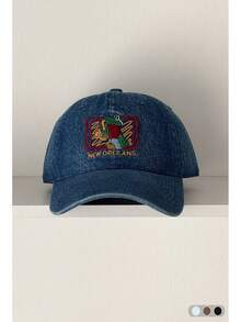 Y2K卡通鳄鱼刺绣软顶棒球帽，宽帽檐修饰脸型，时尚男女通用复古豹纹帽 - 多色 - 查看 17