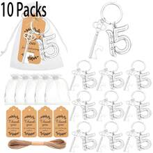 10pcs Gold-Color Bottle Openers, Suitable As 15th, 25th, 50th, 60th, 70th, 80th Birthday Gifts, Anniversary Gifts, Wedding Favors And Gifts, Valentine's Day Gifts, Kitchen And Bar Supplies, Party Favors - Gold - View 16
