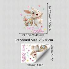 BRUP 1/2 Tờ Hình Dán Cửa Sổ Chủ Đề Lễ Phục Sinh – Hình dán thỏ và trứng dễ thương cho phòng bé, Hình dán cửa sổ hoa anh đào mùa xuân với bướm, Hình dán kính có thể tháo rời cho trang trí phòng trẻ sơ sinh - Nhiều màu - Xem 12