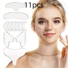 Bộ 18 miếng dán silicon tái sử dụng, dùng cho trán, mặt, cổ, môi, cải thiện kết cấu da, thúc đẩy sức khỏe làn da, dụng cụ chăm sóc da, quà tặng Ngày của Mẹ. - Nhiều màu - Xem 15