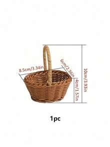 Mini Woven Basket - Vintage Plastic Rattan Appearance Decorative Storage Basket With Handle, Multi-Style Open Top Design, Suitable For Weddings, Parties And Home Decor, Can Be Used As Gift Basket, Storage Basket And Party Decor. Woven Texture, Perfect For Valentine's Day, Singles Party, Birthday Party, Wedding, Retirement Party, Housewarming Party, Graduation Ceremony And Other Decorations - A - 查看 10