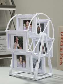 Rotating Ferris Wheel Photo Frame - 5-Inch Frame - Exquisite Living Room, Bedroom, Desk Decor - Alentine's Day Gifts For Her, Birthday Presents For Girlfriend, Mom, Wife | Christmas, Anniversary, Mother's Day, Wedding, Housewarming | Creative Tabletop Display, Travel Souvenir Showcase, Vacation Memory Keepsake, Family Holiday Moments, Dorm Room Aesthetic, Home Office Accent | Abs Plastic, 360° Spin, Multi-Picture Display, Compact & Modern(The Product Needs To Be Assembled By Oneself) - Multicolor - View 4