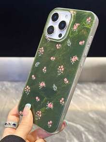 1个绿色小碎花冰川纹理女孩手机壳，兼容苹果 17、17 Pro Max、16 Pro Max、16 Pro、16、15 Pro Max、15 Pro、14、13、12、11手机壳 - 綠色 - 查看 5