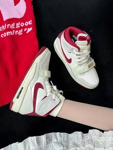 Nike Jordan Legacy 312 馬年限定 貼合舒適百搭休閒 高筒 GS 板鞋 男女同款 - 米白色/紅色 - 查看 1